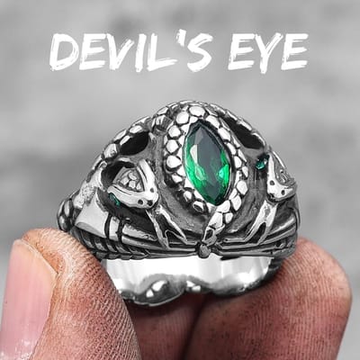 Duivels Oog Edelsteen Slang Dier Roestvrij Staal Heren Dames Ringen Punk Trendy Voor Mannen Biker Sieraden Creativiteit Cadeau 7 gray