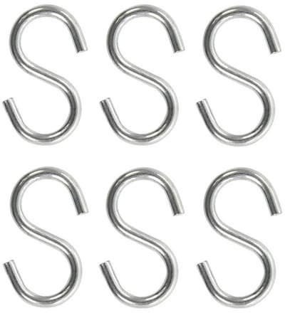 Proplus ophanghaak - 6x- S-haak - 4.4 cm - hangers - kledinghaken / keukenhaak