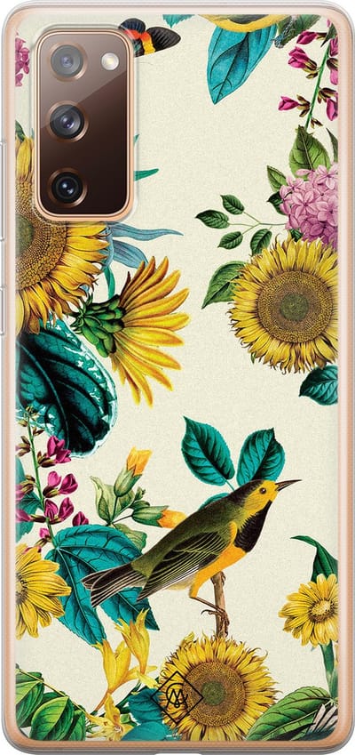 Casimoda® hoesje - Geschikt voor Samsung S20 FE - Zonnebloemen / Bloemen - Backcover - Siliconen/TPU - Geel
