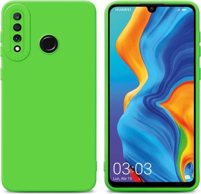 Cadorabo Hoesje geschikt voor Huawei P30 LITE in FLUID GROEN - Beschermhoes gemaakt van flexibel TPU silicone Cover Fluid Case