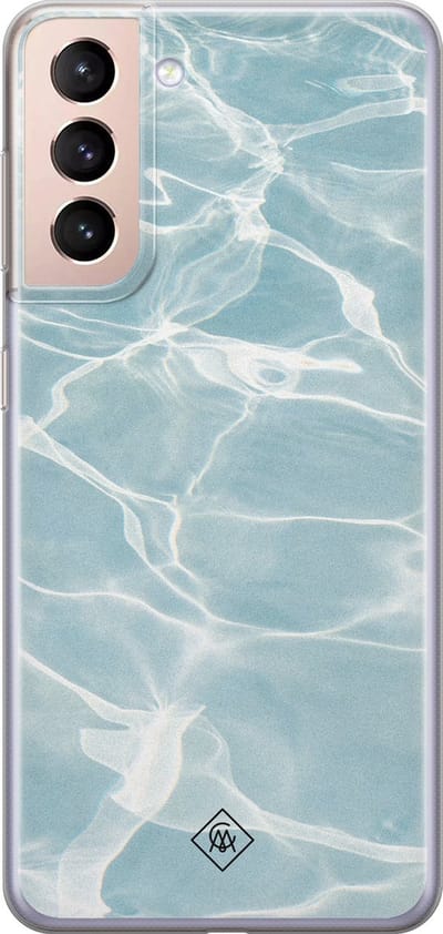 Casimoda® hoesje - Geschikt voor Samsung S21 - Aqua - Backcover - Siliconen/TPU - Blauw