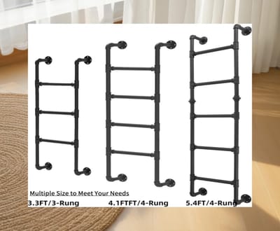 Stapelbedladder voor binnen en buiten - Ruimtebesparende metalen trap voor veilig klimmen