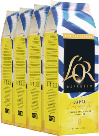 L'OR Espresso Capri Dolce Vita bonen- Intensiteit 12/12 - 4 x 450g bonen