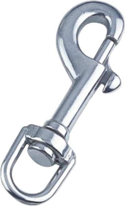 Wervelkarabijnhaak D-oog - Roestvrij staal haak - Veilig bevestigen buiten - V4A AISI 316 staal - 5x87 mm - Zilverkleurig