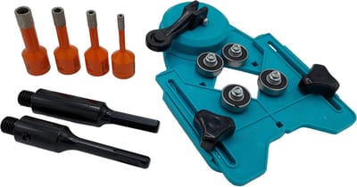 M14 - Tegelboor - Diamantboor Set van 4 - Borenset 6, 8, 10, 13mm - Nat & Droog - Compleet inclusief Boorgeleider, Zeskant M14 en SDS-Plus M14 adapter - SPERO