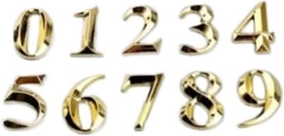Huisnummer - Deurbord Cijfer - Adres Aanduiding - Zelfklevend - 50 x 30 mm - Goud