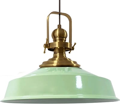 Bamyum Plafondlampen Metaal E27 Hanglamp Armatuur Lichtkap Industriële Retro Lampenkap - Muntgroen
