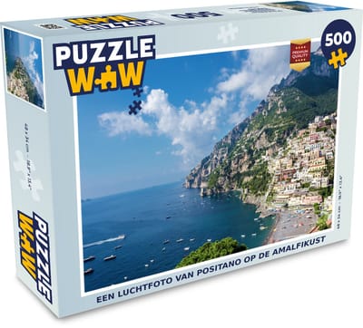 Puzzel Een luchtfoto van Positano op de Amalfikust - Legpuzzel - Puzzel 500 stukjes