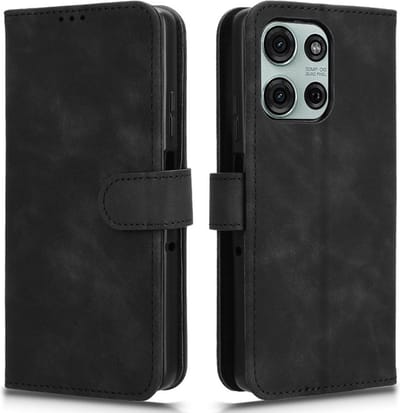Coverup Hoesje - Geschikt voor Motorola Moto G75 Hoesje - Coverup Book Case - Zwart
