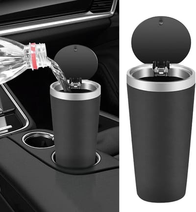 Dailygoods- Prullenbak Compact - Vuilnisbak Met Deksel - Draagbare Prullenbak - Auto/Thuis/Kantoor - Supergrote Capaciteit - Handig In Gebruik