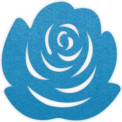 Roos vilt onderzetter - Lichtblauw - 6 stuks - ø 10 cm Rond - Glas onderzetter - Cadeau - Woondecoratie - Woonkamer - Tafelbescherming - Onderzetters Voor Glazen - Keukenbenodigdheden - Woonaccessoires - Tafelaccessoires