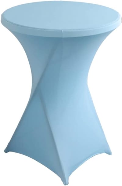 Statafelhoezen Elastaan - Bartafelhoezen Cocktailtafel - Feestelijke Evenementen - Versterkte Voetzone - Ø 60-65 cm - Lichtblauw