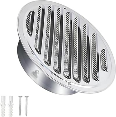 Ventilatierooster 100 mm RVS met Insectengaas voor Keukens en Badkamers