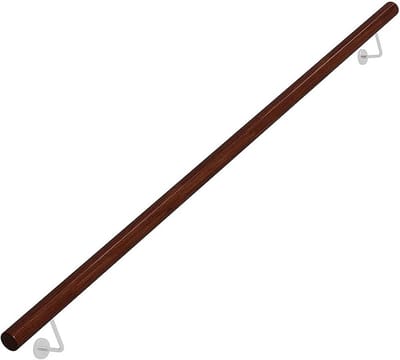 Houten trapleuning - Muurbeugel steun - Veilig traplopen - Massief hout - Tot 6 meter - Bruin