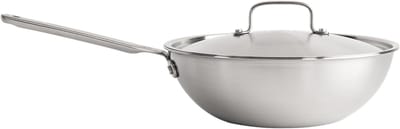 Wokpan - Roerbakpan Diepe Pan - Professioneel Koken - 5-Laags RVS - 28 cm 3 Liter - Zilver
