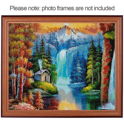Peinture de diamant de paysage, image de strass, broderie complète de diamant rond, papier peint de paysage 20X30CM
