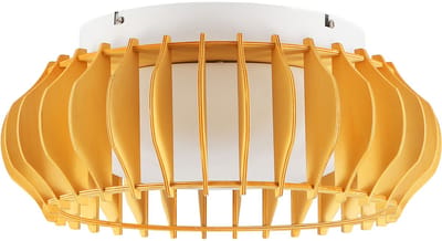 Lemlit Houten LED Plafondlamp 40 cm - Moderne Plafondverlichting met Houten Lampenkap - 22W 2200 lm 3000K Warm Wit - voor Woonkamer Slaapkamer Keuken en Eetkamer - Naturel