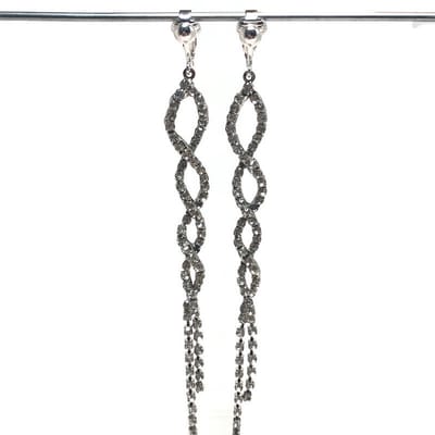 Clip Oorbellen - Oorclips - Party - Chique - Bruiloft - Glitters - 2-vlecht - Verzilverd - Hangers - MNQ bijoux