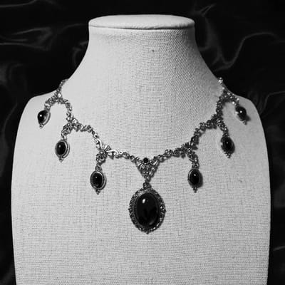 Vampier Cameo Choker, Gotische Sieraden, Victoriaans, Retro, Vlinder, Bloeddruppel, Heidens, Hekserij, Alternatief, Ketting Voor Vrouwen gray