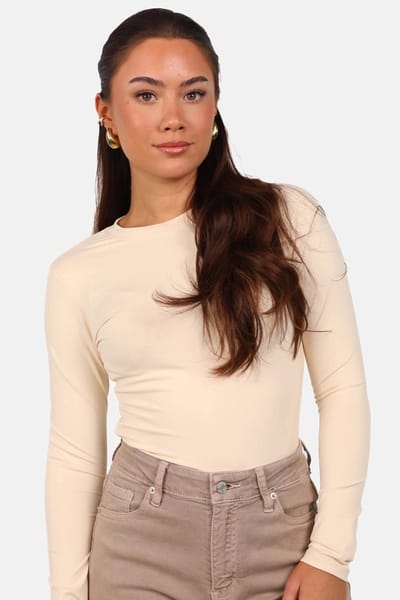 Getdrezzed Body - Maat: L - Body met ronde hals beige