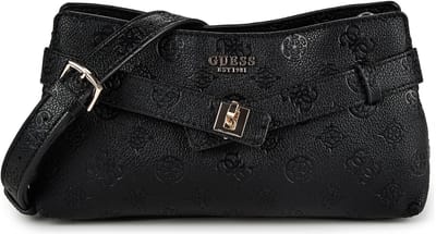 GUESS schoudertas Ella Logo Girlfriend Crossbody Black Logo zwart