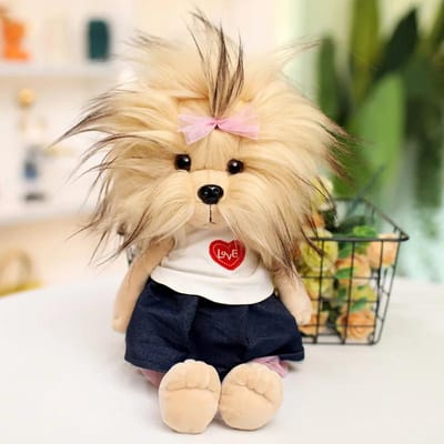 Levensechte Yorkshire Koppel Hond Pluche Speelgoed Knuffeldieren Hoge Kwaliteit Realistische Simulatie Pluizige Huisdier Puppy Pop Speelgoed about 37-40cm