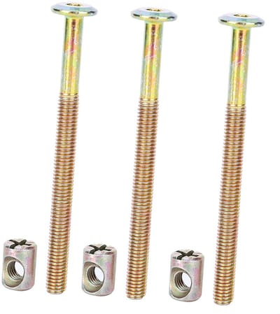 Cosensi- Meubelschroeven 40 mm - Verzinkt Koolstofstaal - Cilindermoeren - Deuvelmoeren - 10 Stuks - Pozidriv-profiel - Schroeven
