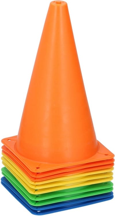 Dunlop Pionnen - 10x stuks - gekleurd - sport - training - voetbal pion - 14 x 23 cm