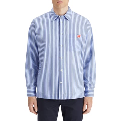 Scotch & Soda Core - The Free Spirit Peace Bird Poplin Shirt Blue White St Taglia: L | Camicie Business Outlet | Uomo | Blu