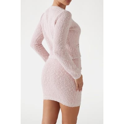 GUESS  Eco Dorothy Cn Ls Cardi Pink And White Combo Taglia: M | Maglie a manica lunga Outlet | Donna | Rosa