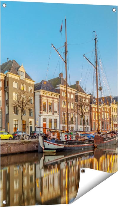 Gards Tuinposter Groningen Hoge der A Haven - 60x90 cm - Tuindoek - Tuindecoratie - Wanddecoratie buiten - Tuinschilderij