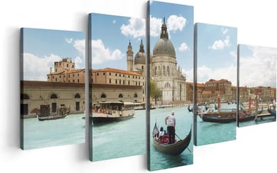 Artaza Canvas Schilderij Vijfluik Basiliek San Marco in Venetië op het Water - 100x50 - Foto Op Canvas - Canvas Print