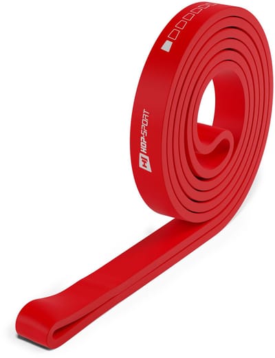Hop-Sport Latex Fitnessband Rood – Weerstandsband met Variabele Weerstand van 7 tot 137 kg – Gymnastiekband voor Krachttraining, Spieropbouw, Crossfit, Calisthenics en Revalidatie