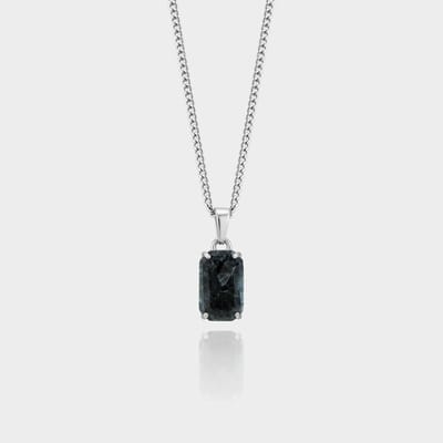 Spectrolite Gemstone Pendant - Zilveren Edelsteen Hanger Ketting - 50 cm lang - Ketting Heren met Hanger - Olympus Jewelry