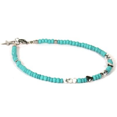 Heaven Eleven - dames - Enkelbandjes - turkoois - 4mm dikte - 25cm