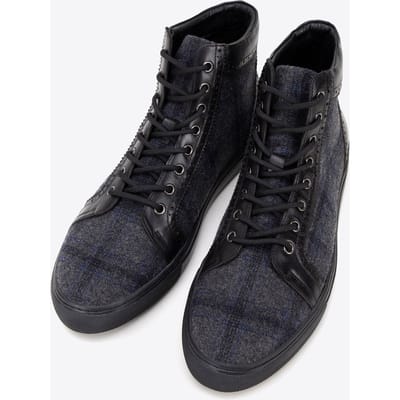 Wittchen Heren Leren High Top Sneakers Zwart Natuurlijk Leer