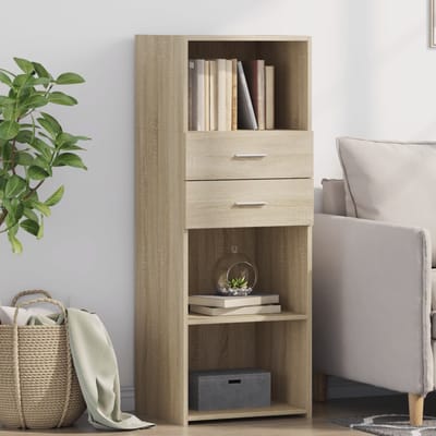 vidaXL - Hoge - kast - 45x42,5x124 - cm - bewerkt - hout - sonoma - eikenkleurig