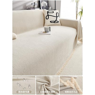 Nieuwe Chenille Bankhoes Anti Kattenkras Deken Wit Grijs Bankhanddoek voor Woonkamer Meubeldecoratie Wandtapijt Bankhoes 90x180cm 1pcs