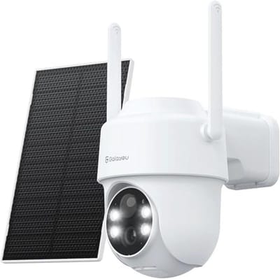 Buiten Draadloze WiFi Bewakingscamera - Zonnepaneel, 2K Solar Camera met PIR Alarm, Sirene, Nachtzicht en Twee-weg Audio