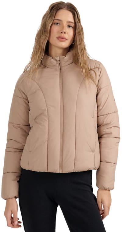 4F Jas Dames Gewatteerde Beige - Maat L