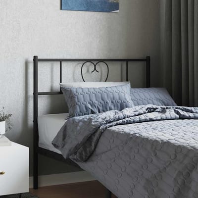 vidaXL - Vervangend - hoofdbord - 90 - cm - metaal - zwart