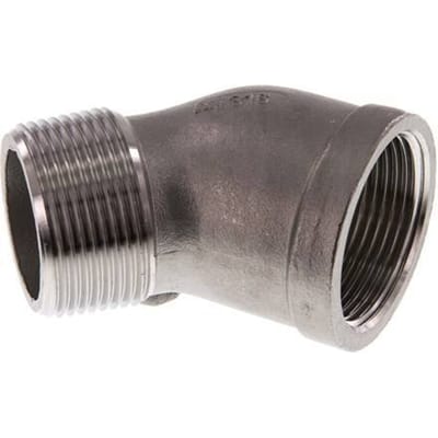 Rp 1 1/4'' x R 1 1/4'' F/M RVS L-Fitting 45graden 16 Bar - FL2E-FM-SH-114R-45