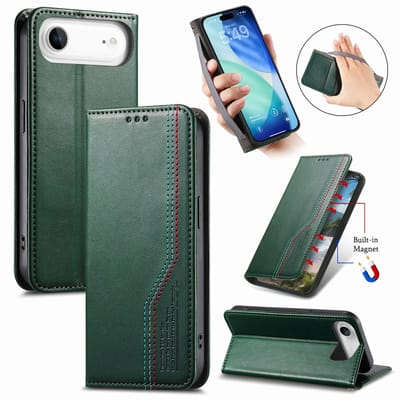 Praktische en Stijlvolle PU Leren Portemonnee Hoes voor iPhone Air _ Groen