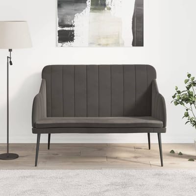 vidaXL - Bankje - 110x76x80 - cm - fluweel - donkergrijs