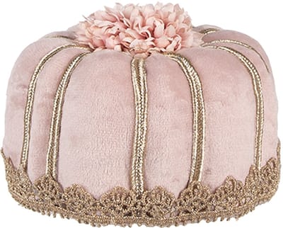 Clayre & Eef Decoratie Beeld Taart Ø 12x7 cm Roze Textiel