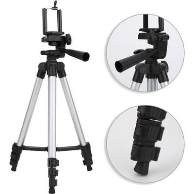 3110 Aluminiumlegering Zilver Draagbaar 14 Inch Schroef Multifunctionele Mobiele Telefoon Live Statief white