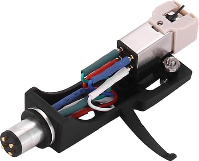 Stylus met Headshell - Naald Platenspeler - LP Vinyl Luisteren - 4-polige Contacten - 8x5x2 cm - Zwart