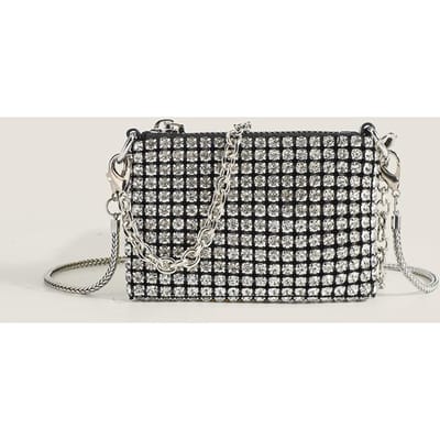 Stijlvolle Tas Gevuld met Strasssteentjes Mini Schoudertas Crossbody Tas Hand Handtas Dames Lippenstifttas gray