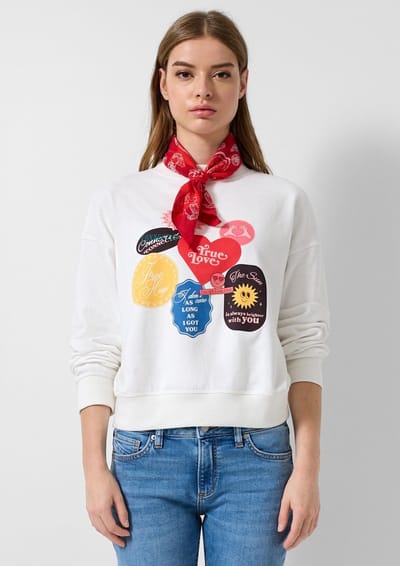Dikke Fleece Sweater met Originale Print Dames QS