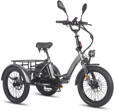 Dik Klapfiets E-Bakfiets 20 Inch 48V 21Ah Accu, Hydraulische Schijfremmen Elektrische Fiets, Elektrische Vrachtsfiets 180kg, Driewieler E-Bike